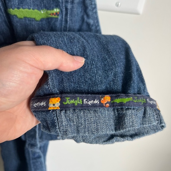 Kru Little Denim Jungle Friends Overalls Size 24 Months Y2K - Picture 4 of 8